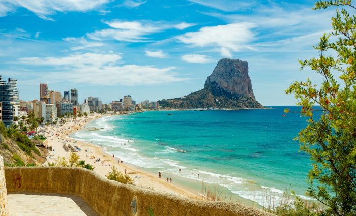 Calpe,(calp),,Spain.,Arenal-bol,Beach,View,And,Ifac,Rock Calpe,(calp),,Spain.,Arenal-bol,Beach,View,And,Ifac,Rock